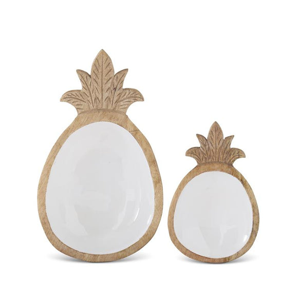 Wood Pineapple Bowl Set