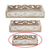 Sm Wood Scrolled Tray
