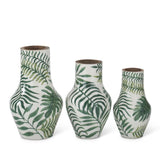 Med Enameled Tropical Leaf Vase