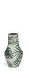 Sm Enameled Tropical Leaf Vase