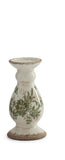 8.25" Green & Cream Candleholder