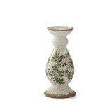 10.5" Green & Cream Candleholder
