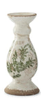 12.5" Green & Cream Candleholder