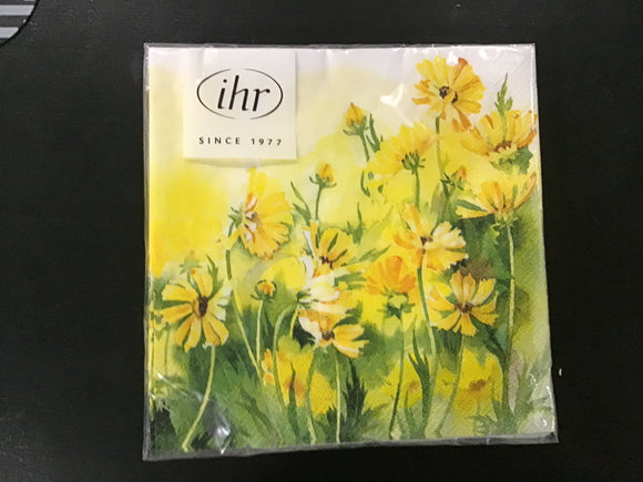 Yellow Wildflower Cocktail Napkins