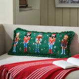 Green Nutcracker Fringed Pillow