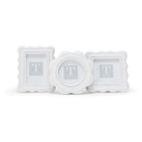 Small Scalloped White Weaved Frame