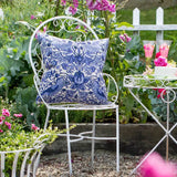 Blue Floral & Bird Throw Pillow
