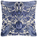 Blue Floral & Bird Throw Pillow