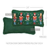 Green Nutcracker Fringed Pillow