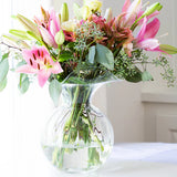 Hibiscus Lg Fluted Vase Clear