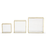 Sm Square Glass Gold Box