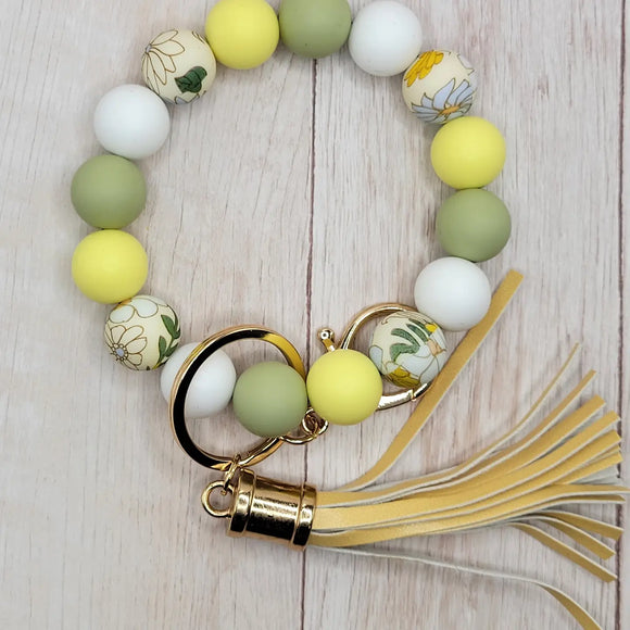 Yellow Floral Keychain