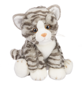 12" Grey Tabby Cat Plush Animal